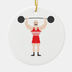 Décoration En Céramique Poids Lifter