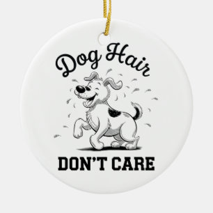 Décoration En Céramique "Poils de Chien, On S'en Fiche" Amusant Dessin Ani