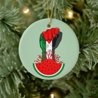 Décoration En Céramique Poing de résistance palestinienne sur le symbole d
