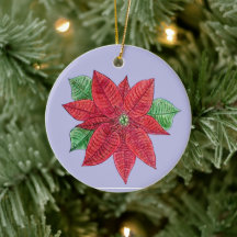 Poinsettia MEMORIAL Ornement/Lavande - Personnalis