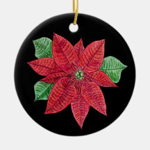 Poinsettia MEMORIAL Ornement/Noir - Personnaliser