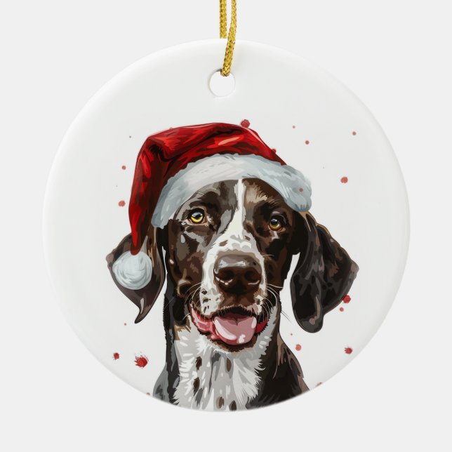 Décoration En Céramique Pointer Dog Christmas Personalized (Devant)