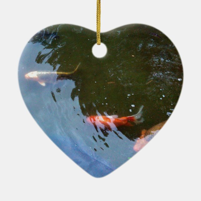 Décoration En Céramique Poisson, carpes de Koi dans l'étang (Dos)