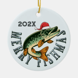 Décoration En Céramique Poisson de merry amusant Père Noël