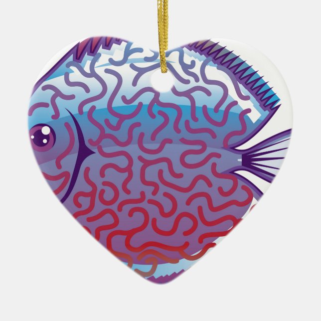 Décoration En Céramique Poisson Discus Aquarium (Devant)
