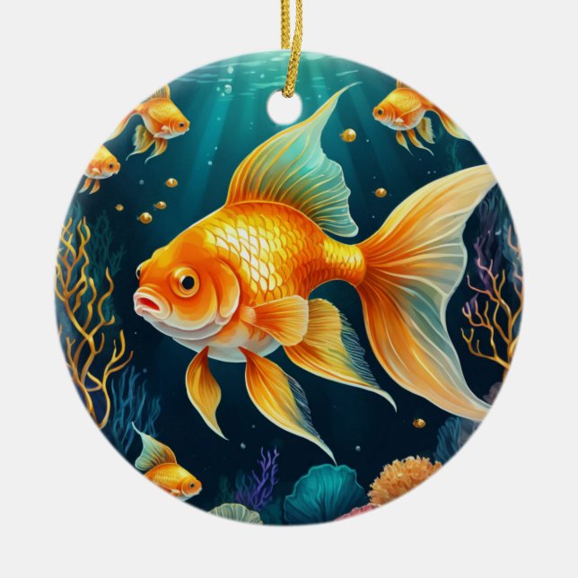 Décoration En Céramique Poisson d'or sous-marin (Devant)
