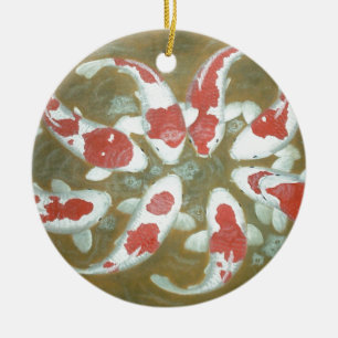 DÉCORATION EN CÉRAMIQUE POISSON KOI