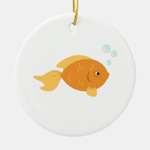 Décoration En Céramique Poisson orange