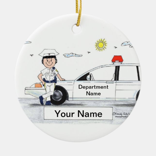 Décoration En Céramique Policier - femelle (Devant)