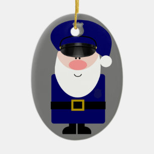 Décoration En Céramique Policier Père Noël