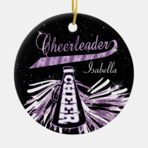 Décoration En Céramique Pom-pom girl 📣 💖 Glam - Noir et Violet