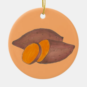 Décoration En Céramique Pomme de terre orange Yam Soul Alimentation Pommes