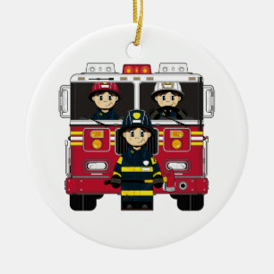Décoration En Céramique Pompiers avec l'ornement de pompe à incendie