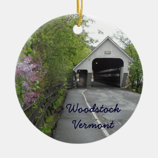 Décoration En Céramique Pont couvert de Woodstock, Vermont (Devant)