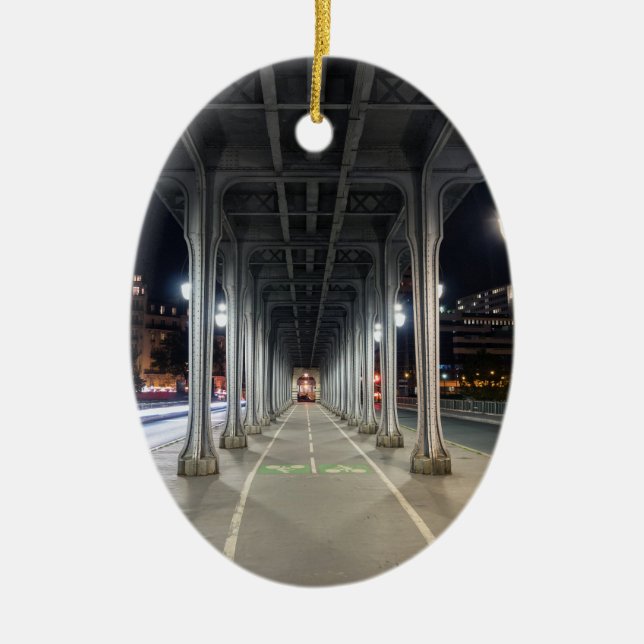 Décoration En Céramique Pont de Bir-Hakeim la nuit - Paris, France (Devant)