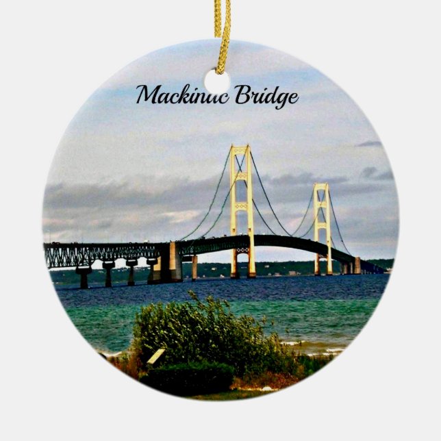 Décoration En Céramique Pont Mackinac, île Mackinac (Devant)