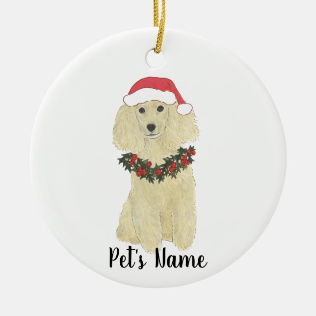 Décoration En Céramique Poodle Personnalisé (Blonde Golden Tan) (Devant)