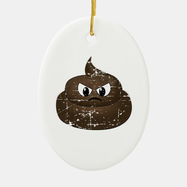 Décoration En Céramique Poop de dessin en colère (Devant)