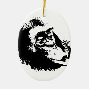 Décoration En Céramique Pop Art drôle Chimpanzé