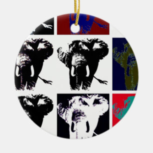 Décoration En Céramique Pop Art Elephants