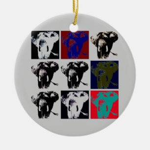 Décoration En Céramique Pop Art Elephants
