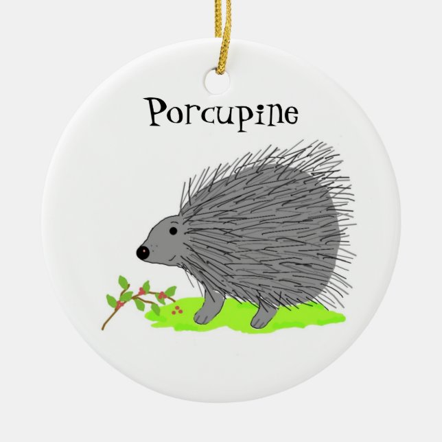 Décoration En Céramique Porcupine de dessin (Devant)