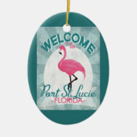 Port St Lucie Floride Flamant rose rose Rétro