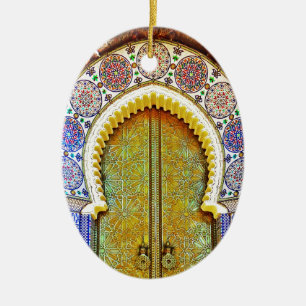Décoration En Céramique Porte marocaine extraordinairement détaillée de