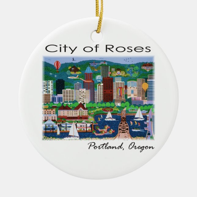 Décoration En Céramique Portland~ la ville des roses (Devant)