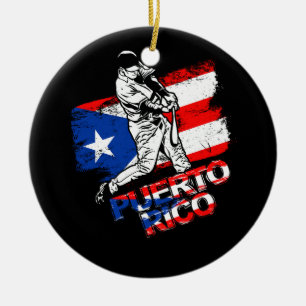 Décoration En Céramique Porto Rico Drapeau Base de baseball Puerto Rican