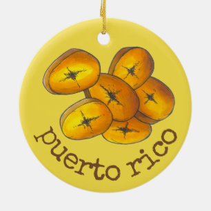 Décoration En Céramique Porto Rico Fried Plantains Tostones Food Cuisine