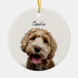 Décoration En Céramique Portrait de chien personnalisé avec nom personnali