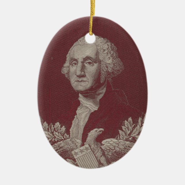 Décoration En Céramique Portrait de George Washington Eagle Stars Stripes  (Devant)