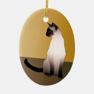 Décoration En Céramique Portrait d'un point de phoque Chat siamois