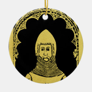 Décoration En Céramique Portrait médiéval anglais 1355 John, Lord Cobham