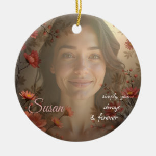 Décoration En Céramique Portrait personnalisé pour elle – Cadeau photo per