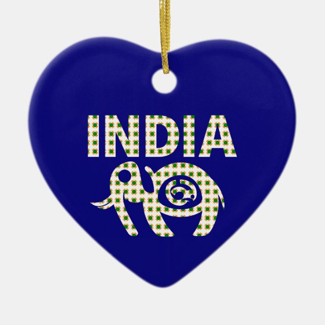 Décoration En Céramique Poster d'un éléphant indien au veau (Devant)