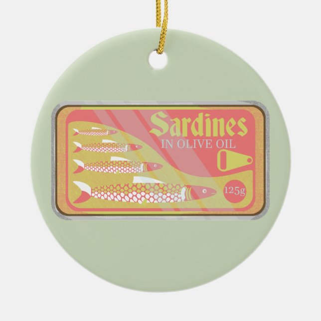 Décoration En Céramique Poster Retro Sardines (Devant)