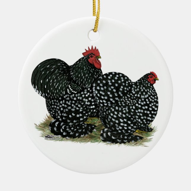 Décoration En Céramique Poulet moucheté (Devant)