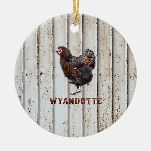 Décoration En Céramique Poulet Wyandotte (Devant)