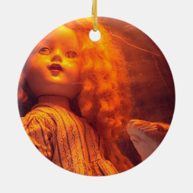 Décoration En Céramique Poupée effrayante et rat (Dos)