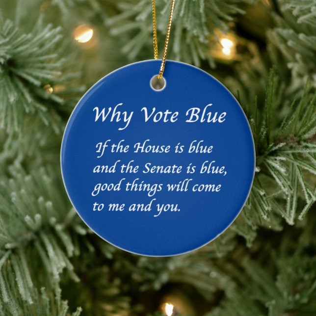 Décoration En Céramique Pourquoi voter bleu en 2024 (Arbre)