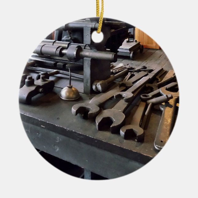 Décoration En Céramique Poussettes et huile dans la machine Shop (Devant)