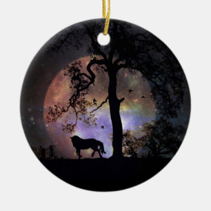 Décoration En Céramique Prancing Horse in the Moon Christmas Ornament