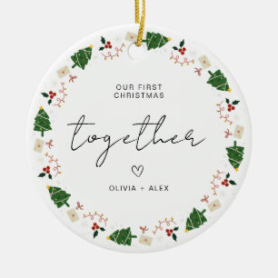 Décoration En Céramique Premier cadeau de Noël pour couple de Noël