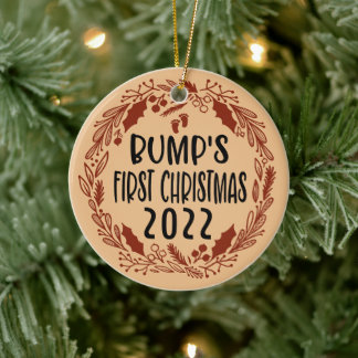 Décoration En Céramique Premier choc de Noël | cadeau bosse grossesse xmas