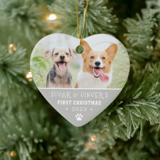 Décoration En Céramique Premier Empreinte de patte de Noël pour animaux de