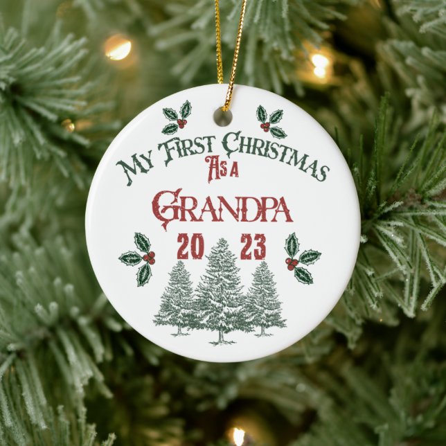 Décoration En Céramique Premier Noël comme grand-père (Arbre)