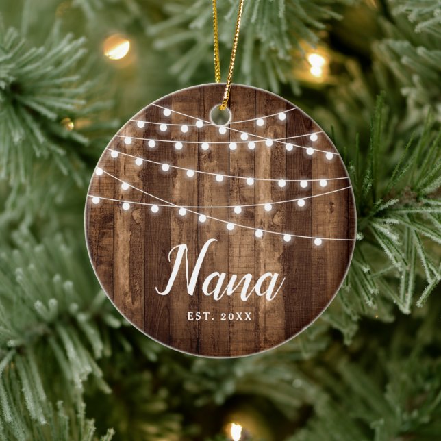 Décoration En Céramique Premier Noël Comme Nana Rustic Personnalisé (Arbre)