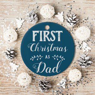 Décoration En Céramique Premier Noël comme papa bleu avec la photo de bébé
